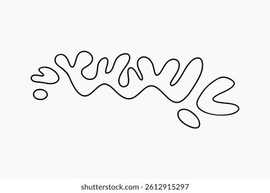 Random Shapes Organic Doodle Blobs. Outline 2d vector image. Sticker for social media. Backdrop.