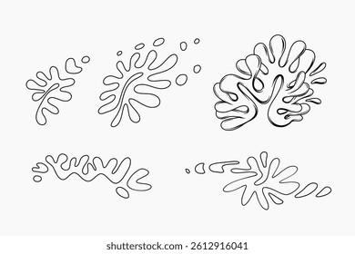Random Shapes Organic Doodle Blobs Set. Outline 2d vector image. Sticker for social media. Backdrop.