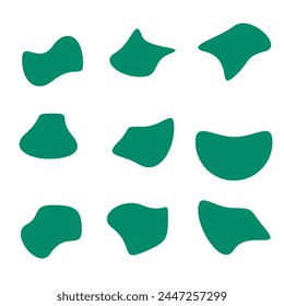 Random shapes. Organic green blobs of irregular shape  design eps 10