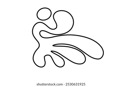 Formas al azar Línea orgánica Blobs. Esquema de Imagen de Vector 2d. Pegatina para las redes sociales. Telón de fondo.