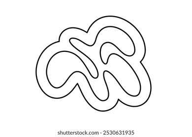 Random Shapes Organic Line Blobs. Outline 2d vector image. Sticker for social media. Backdrop.