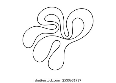 Random Shapes Organic Line Blobs. Outline 2d vector image. Sticker for social media. Backdrop.