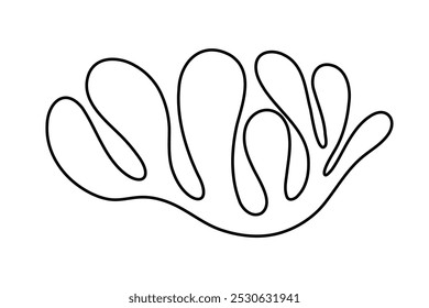 Random Shapes Organic Line Blobs. Outline 2d vector image. Sticker for social media. Backdrop.