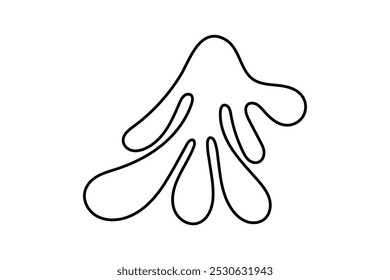Formas al azar Línea orgánica Blobs. Esquema de Imagen de Vector 2d. Pegatina para las redes sociales. Telón de fondo.