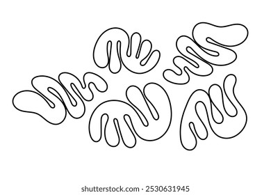 Random Shapes Organic Line Blobs. Outline 2d vector image. Sticker for social media. Backdrop.