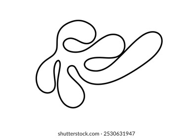 Formas al azar Línea orgánica Blobs. Esquema de Imagen de Vector 2d. Pegatina para las redes sociales. Telón de fondo.