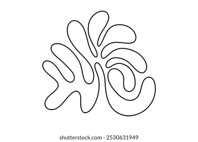Formas Aleatórias Bolhas De Linha Orgânica. Contornar imagem vetorial 2d. Adesivo para mídias sociais. Plano de fundo.