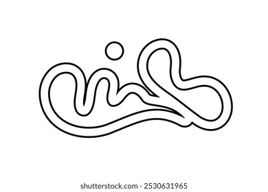 Random Shapes Organic Line Blobs. Outline 2d vector image. Sticker for social media. Backdrop.