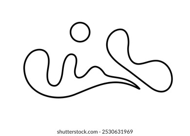 Random Shapes Organic Line Blobs. Outline 2d vector image. Sticker for social media. Backdrop.