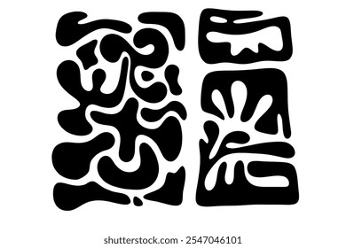 Random Shapes Organic Set. Outline 2d vector image. Backdrop.
