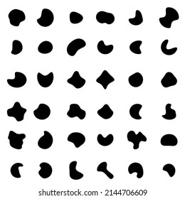 Random shapes.organic black blobs of irregular shape.absract blotch.simple liquid.vector set