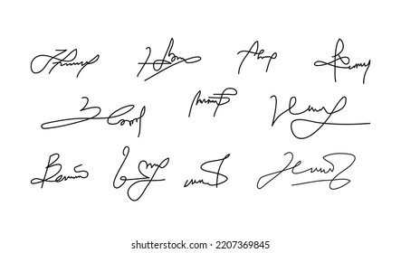 Random Signature Idea Background Stock Vector (Royalty Free) 2207369845 ...