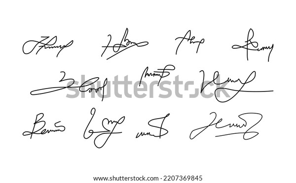 Random Signature Idea Background Stock Vector (Royalty Free) 2207369845 ...