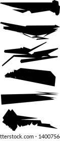 Random sketchy, grungy element set. 6 abstract elements