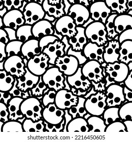 Random skull vector for fabric seamless pattern suitable for T-shirt backdrop and wallpaper