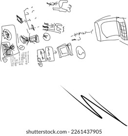 ANMERKUNG DER RADSMOTTENMASCHINE DOODLE-Ästhetischer doodaler Hintergrund