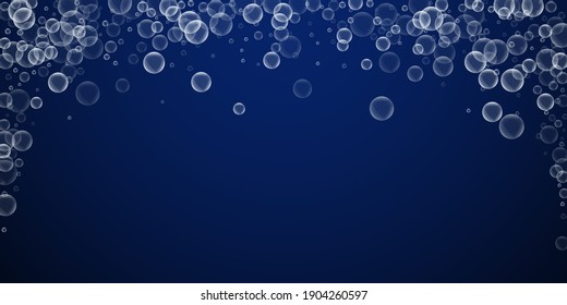 Random soap bubbles abstract background. Blowing b