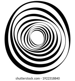 Random spiral, swirl, twirl element set abstract vector. Concentric, radial and circular lines shape. Abstract clip-art