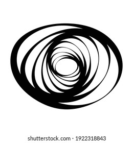 Random spiral, swirl, twirl element set abstract vector. Concentric, radial and circular lines shape. Abstract clip-art
