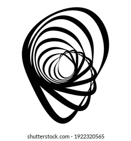 Random spiral, swirl, twirl element set abstract vector. Concentric, radial and circular lines shape. Abstract clip-art