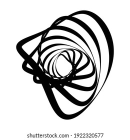 Random spiral, swirl, twirl element set abstract vector. Concentric, radial and circular lines shape. Abstract clip-art
