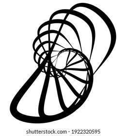 Espiral aleatoria, giratoria, elemento twirl conjunto vector abstracto. Forma de líneas concentradas, radiales y circulares. Imágenes prediseñadas abstractas
