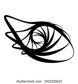 Random spiral, swirl, twirl element set abstract vector. Concentric, radial and circular lines shape. Abstract clip-art