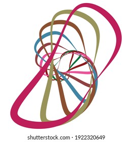 Random spiral, swirl, twirl element set abstract vector. Concentric, radial and circular lines shape. Abstract clip-art