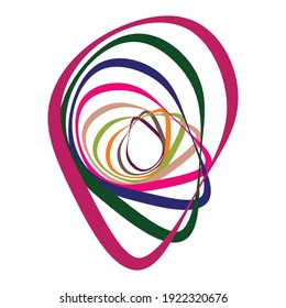 Espiral aleatoria, giratoria, elemento twirl conjunto vector abstracto. Forma de líneas concentradas, radiales y circulares. Imágenes prediseñadas abstractas