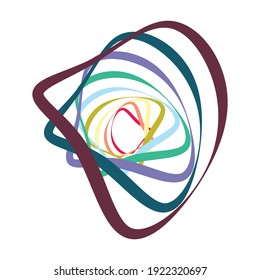 Random spiral, swirl, twirl element set abstract vector. Concentric, radial and circular lines shape. Abstract clip-art