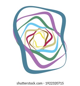 Random spiral, swirl, twirl element set abstract vector. Concentric, radial and circular lines shape. Abstract clip-art
