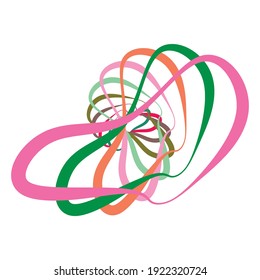 Random spiral, swirl, twirl element set abstract vector. Concentric, radial and circular lines shape. Abstract clip-art