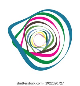 Random spiral, swirl, twirl element set abstract vector. Concentric, radial and circular lines shape. Abstract clip-art