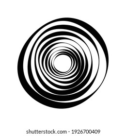 Random spiral, swirl, twirl element set abstract vector. Concentric, radial and circular lines shape. Abstract clip-art