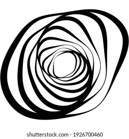 Random spiral, swirl, twirl element set abstract vector. Concentric, radial and circular lines shape. Abstract clip-art