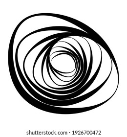 Random spiral, swirl, twirl element set abstract vector. Concentric, radial and circular lines shape. Abstract clip-art