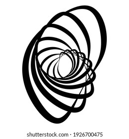 Random spiral, swirl, twirl element set abstract vector. Concentric, radial and circular lines shape. Abstract clip-art
