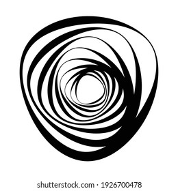 Espiral aleatoria, giratoria, elemento twirl conjunto vector abstracto. Forma de líneas concentradas, radiales y circulares. Imágenes prediseñadas abstractas