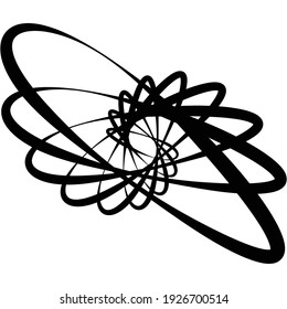 Random spiral, swirl, twirl element set abstract vector. Concentric, radial and circular lines shape. Abstract clip-art