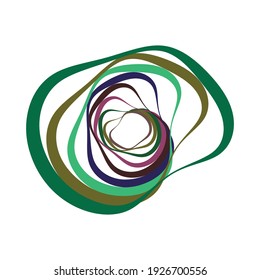 Random spiral, swirl, twirl element set abstract vector. Concentric, radial and circular lines shape. Abstract clip-art