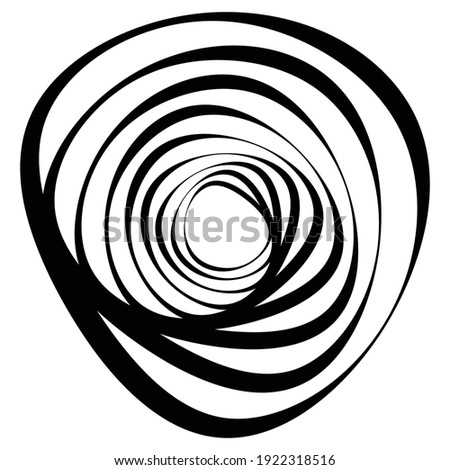 Random spiral, swirl, twirl element set abstract vector. Concentric, radial and circular lines shape. Abstract clip-art