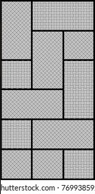 Random square pattern vector. Simple design hatch black on white background