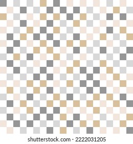 Random squares geometric asymmetrical seamless texture vector pattern. Comical square tile design. Modern checkered ornament.  Fabric checkerboard print. Decorative pattern in retro style.