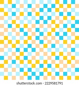Random squares geometric asymmetrical seamless texture vector pattern. Repeat square tile design. Modern checkered ornament.  Textile checkerboard print. Decorative pattern in vintage style.