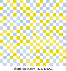Random squares geometric asymmetrical seamless texture vector pattern. Comical square tile design. Modern checkered background.  Textile checkerboard print. Abstract decorative pattern.
