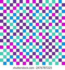 Random squares geometric asymmetrical seamless texture vector pattern. Squares structure tile design. Modern checkered wallpaper.  Fabric checkerboard print. Simple decorative pattern. 