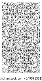 Random squares mosaic pattern. Pixelated, fragmentation halftone design. Random distribution square shapes. Irregular array, grid, mesh. Matrix of random quadrangles