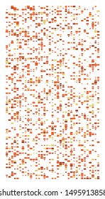 Random squares mosaic pattern. Pixelated, fragmentation halftone design. Random distribution square shapes. Irregular array, grid, mesh. Matrix of random quadrangles