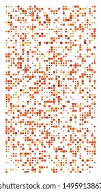 Random squares mosaic pattern. Pixelated, fragmentation halftone design. Random distribution square shapes. Irregular array, grid, mesh. Matrix of random quadrangles