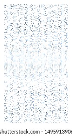 Random squares mosaic pattern. Pixelated, fragmentation halftone design. Random distribution square shapes. Irregular array, grid, mesh. Matrix of random quadrangles